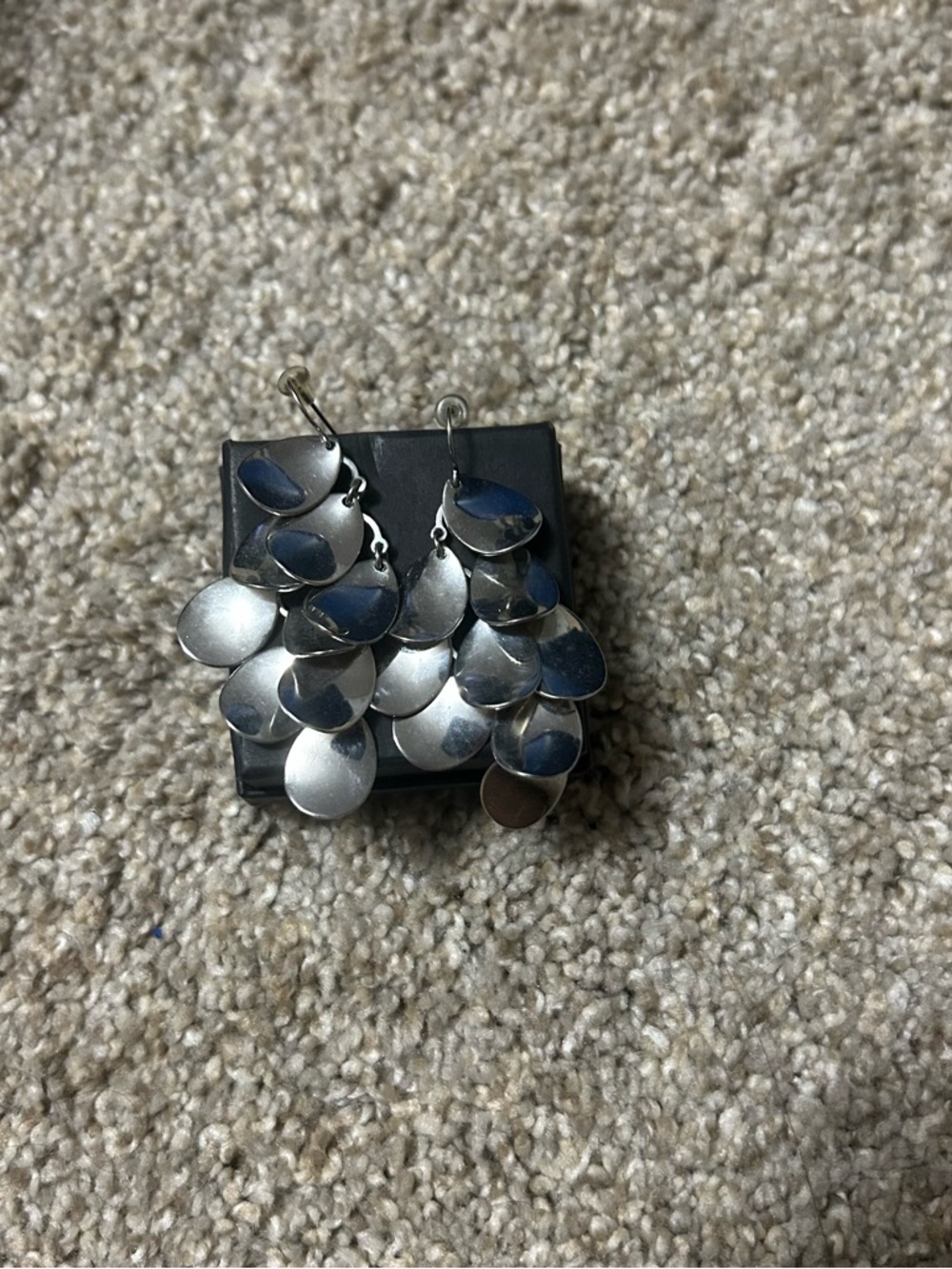 3/$10 Silver Teardrop Cascade Dangle Earrings - Silver